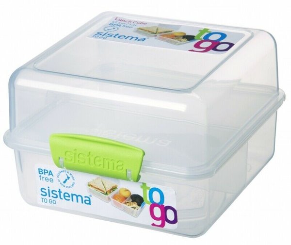 1x Sistema Lunchbox Cube To Go, 1,4 Liter, Farbe Blau NEU OVP