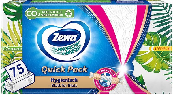 Zewa Wisch und Weg Zewa WischundWeg Küchenrolle in der praktischen Softbox, 1 x 75 Blatt, 1 Stück
